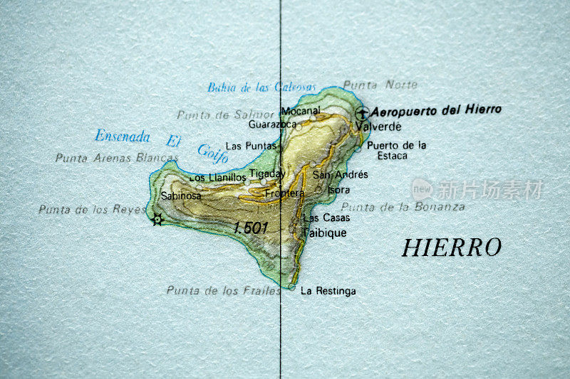 El Hierro古董地图。